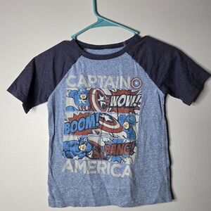 Jumping Beans Captain America Kids T-Shirt - Light Blue and Navy